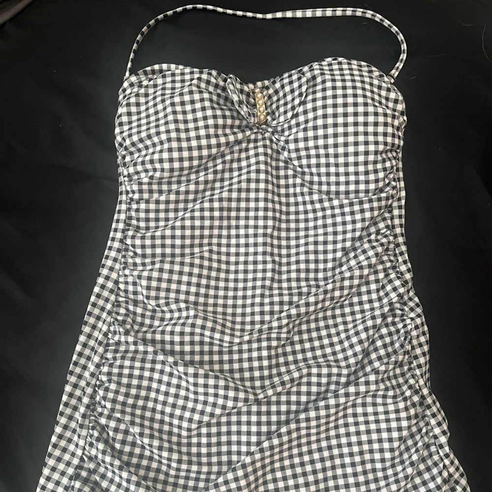 Black and white plaid pin up style bathing suit